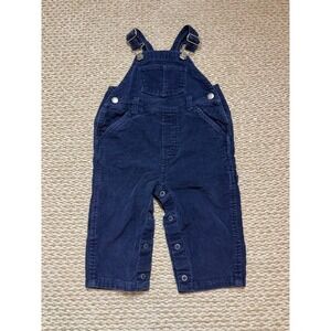Old Navy Baby Navy Blue Corduroy Overalls 12-18 Months Cotton y2k vintage infant